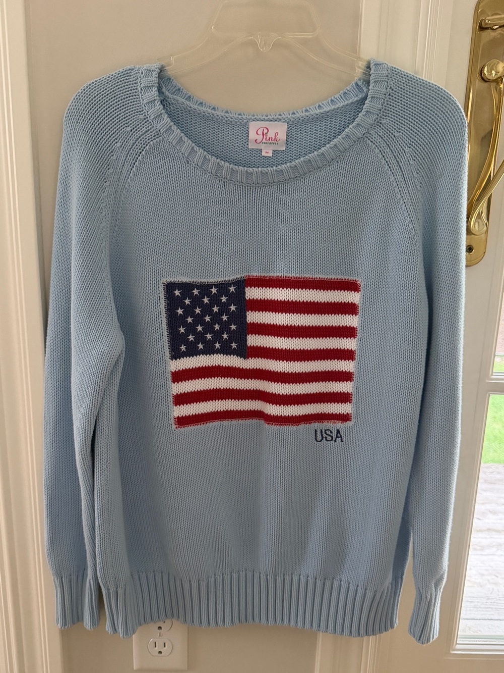 Pink pineapple flag sweater!  SO POPULAR AND CUTE!  Size M